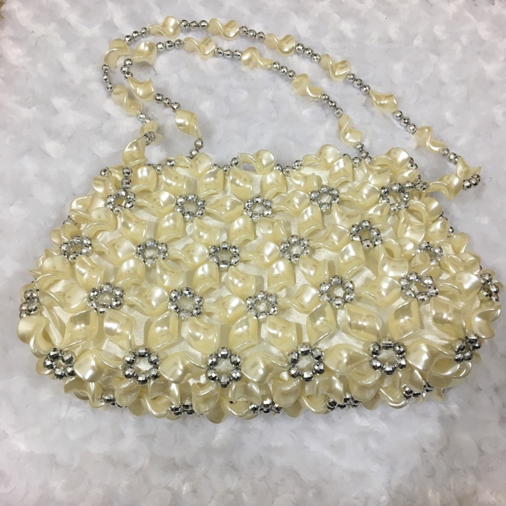 Beaded Flowered Handbag Unbranded